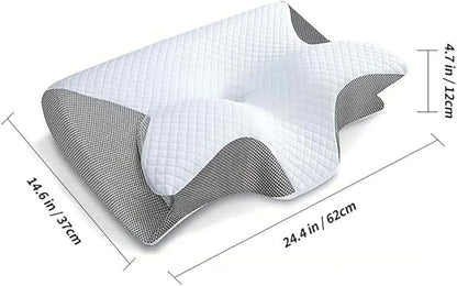 Sleep Apnea Pillow, 2025 Upgrade Ergonomic Contour Support Pillows with Cooling Cover (Gray)