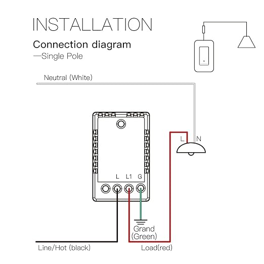 MOES WiFi Smart Light Switch No Neutral Wire, No Capacitor, No hub Required, 2nd Generation Single Live Wire Push Button, Tuya Smart Life App Remote Control Work with Alexa and Google Home, Minimum 7W