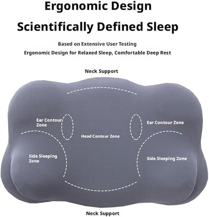 Cloud Pillow - Ergonomic Memory Foam Pillows, for Side, Back, and Stomach Sleepers, Adjustable Memory Foam with Breathable Cover for Optimal Comfort (Gray)