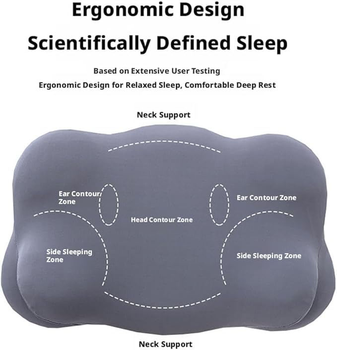 Cloud Pillow - Ergonomic Memory Foam Pillows, for Side, Back, and Stomach Sleepers, Adjustable Memory Foam with Breathable Cover for Optimal Comfort (Light Blue)