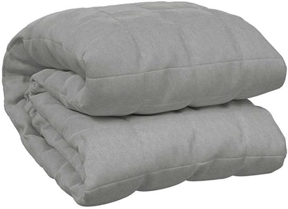 Large Grey Weighted Blanket Rectangular 86.6 x 102.4 in, Heavy Cotton Quilted Design for Even Weight Distribution, Hypoallergenic Breathable Fabric for Stress Relief