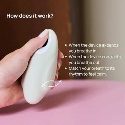 Moonbird Breathing Tool for Relaxation & Sleep Support – Guided Breathwork for Calm, Meditation & Stress Support – Portable & Rechargeable – Soft White