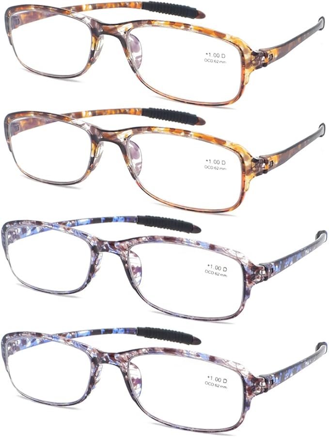 Computer Blue Light Blocking Reading Glasses(Flexible and Lightweight) UV Protection Readers Anti Eyestrain for Women Men (4 Tortoise, 1.25, multiplier_x)