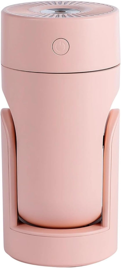 Portable Mini Humidifier, Usb Powered, 7.7 Fl Oz / 220 Ml, Automatic Rotating, Compact Design For Home And Travel, Pink