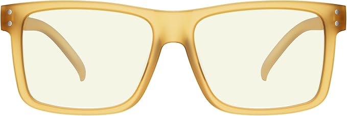 Eyekepper Oversized Reading Glasses Square Large Blue Light Readers for Men Women - Yellow +0.50
