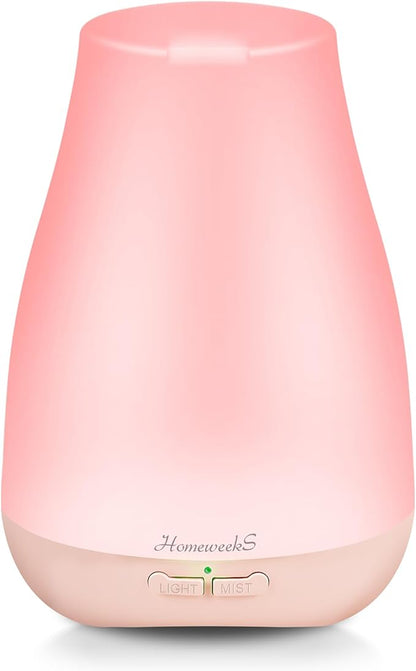 Homeweeks Diffusers, 100ml Colorful Essential Oil Diffuser with Adjustable Mist Mode,Auto Off Aroma for Bedroom/Office/Trip (100 ML 1 Pack)