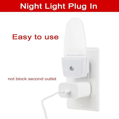 GREENIC Red Plug in LED Night Light 2 Pack Dusk to Dawn Sensor for Bedroom, Bathroom, Kitchen, Hallway