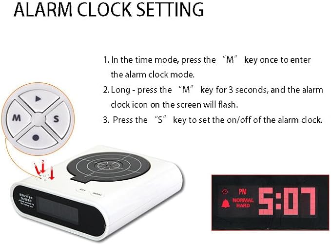 Eyes.sys Target Alarm Clock for Heavy Sleeper, Creative Gun Alarm Clock, Shoot-to-Stop Alarm Clock, Gift for Kids Adults