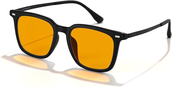 Amber 99% Blue Light Blocking Computer Reading Glasses Orange Lens for Better Sleep, Eye Strain Men Women Sun Readers