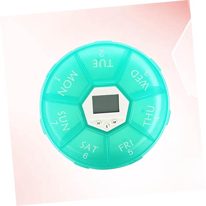 Compartment Pill Dispenser Clock Travel Pill Organizer Reminder Box for Patient Medicine Chest