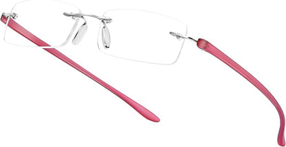 Bhigh 2 Pack Reading Glasses Blue Light Reading Glasses men's reading glasses for women Frameless Computer Reading Glasses