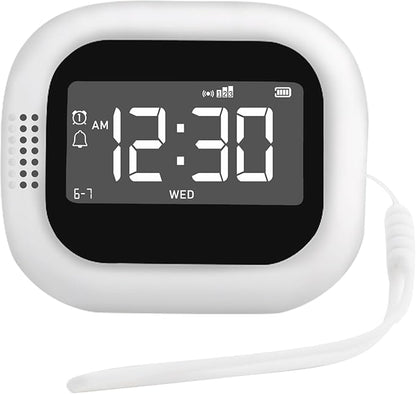 Vibrating Alarm Clock for Bedroom with White Noise, Portable Travel Alarm Clock Battery Operated, Bed Shaker for Hearing Impaired, Sleep Aid Sound Machine for Home & Camping