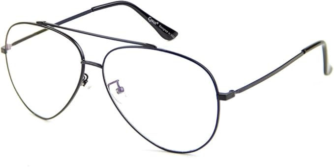 Cyxus Davos French Ma-con Style Aviator Glasses Blue Light Blocking Eyeglasses for Computer UV Protection Anti Eyestrain 8805