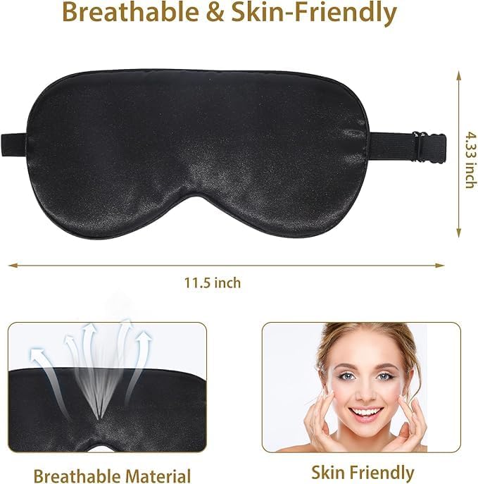 Silk Sleep Mask - Silk Eye Sleeping Mask for Women & Men for Total Blackout