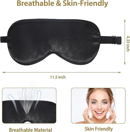 Silk Sleep Mask - Silk Eye Sleeping Mask for Women & Men for Total Blackout