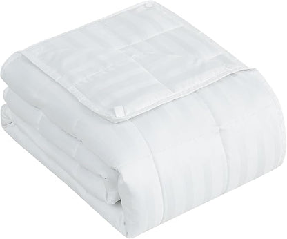 yescool Weighted Blanket for Adults (10 lbs, 48" x 72", Snowy Stripes) Heavy Blanket for Sleeping Perfect for 90-110 lbs, Twin Size Breathable Blanket with Premium Glass Bead, Machine Washable