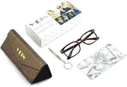 YEIN Progressive Multifocus Reading Glasses, Spring Hinge Blue Light Blocking Glasses for Women Men, No Line Multifocal Readers with Clear Lenses (+1.00/+4.00 magnification)
