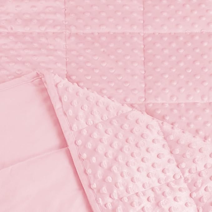 ALANSMA Reversible Weighted Blanket for All Season, Luxury Velvet, Warm and Cool, Adult Kids 15Lb Weighted Blanket, Enjoy Sleeping Anywhere(Pink,60"x80" 15lbs)