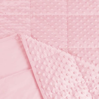 ALANSMA Reversible Weighted Blanket for All Season, Luxury Velvet, Warm and Cool, Adult Kids 5Lb Weighted Blanket, Enjoy Sleeping Anywhere(Pink,36"x48" 5lbs)