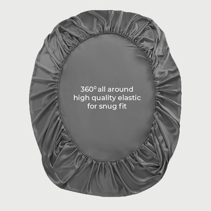 LINENWALAS Fitted Sheet Only Viscose Derived from Bamboo, Bottom Sheet for King Size Bed – 16” Deep Pocket, All Around Snug Fit – Cooling, Breathable, Soft, Hypoallergenic (Charcoal Grey, King)