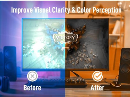 Bloomoak-99% Blue Light Blocking Glasses - Gaming Glasses - Anti Glare - Anti Fatigue -Suitable for Screens, Games, TVs