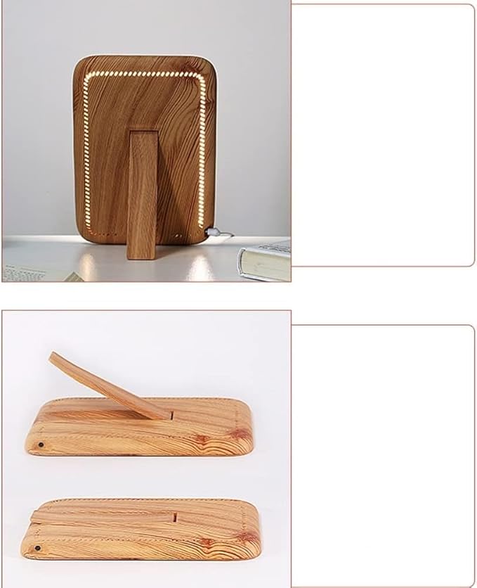 Wood Grain Light Therapy, 45000 Lux LED Light Box, with 3 Color Modes, 6 Brightness Levels & Stepless Dimming, Sunset Mode Timer Settings Function,Wood Grain
