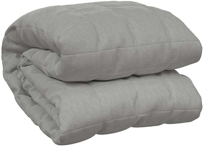 Gray Cotton Weighted Blanket King Size 33.1 lb, Hypoallergenic Breathable Fabric with Glass Beads for Anxiety Relief and Deep Sleep, Geometric Pattern, Easy Hand Wash, 86.6 x