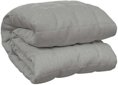 Gray Cotton Weighted Blanket King Size 33.1 lb, Hypoallergenic Breathable Fabric with Glass Beads for Anxiety Relief and Deep Sleep, Geometric Pattern, Easy Hand Wash, 86.6 x