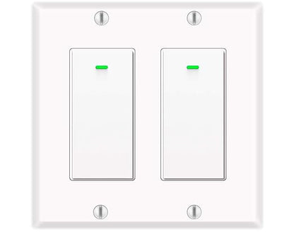 Smart Light Switch, Compatible with Alexa, Google Assistant, IFTTT, WiFi Light, Neutral Wire Required, Schedule Setting APP Remote Control, ETL, No Hub Required (2 Gang Smart Switch)