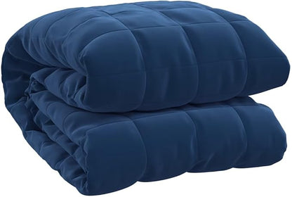 King Size Blue Weighted Blanket 86.6 x 92.5 in 24.3 lb for Soothing Comfort and Relaxation, Breathable Brushed Polyester Microfiber, Hypoallergenic Quilted Bedding