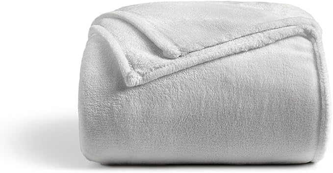 Cosy House Collection Everyday 1500 Series Fleece Blanket - Couch & Travel Essentials - All Season, Stays Fresh & Clean - Soft, Breathable & Skin-Friendly (Throw, Silver)