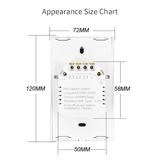 Tuya WiFi Smart Wall Light Switch Glass Screen Touch Sensor Panel Wireless Electrical Control by Voice Control Gold 2-Gang