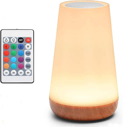 Kids Night Light Table Lamps: Dimmable LED Touch Lamp for Baby & Nursery | Eye-Caring Soft Warm White USB Rechargeable Portable Bedside for Bedroom Living Room Camping