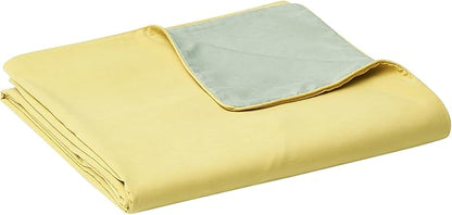 YnM Cotton/Polyester Duvet Cover for Weighted Blankets (Yellow/Green Reversible, 48''x72'')