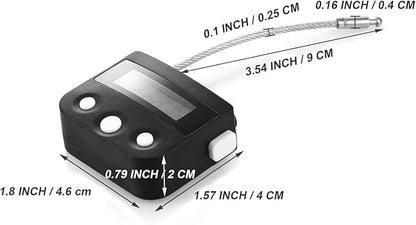 99 Hours Max Time Lock - Time Out Padlock Flexible Braided Steel Cable with LCD Display Timer (White)