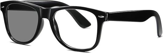 Photochromic Day Night Sunglasses Blue Light Blocking Glasses for Men and Women Retro Rectangle Black Frame Photochromic Lens