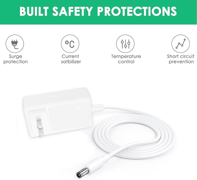 Mrgru 24V Replacement Charger for Hatch Restore 2 Wake Up Light Alarm Clock Compatible with Hatch Sunrise Alarm Clock Smart Light Sound Machine Power Cord Adapter