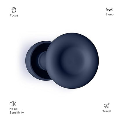 Ear Plugs for Sleeping Noise Reduction Reuseable, Concerts, Focus, Travel, Work, High Fidelity – 7 Pairs Eartips – Flexible Soft – Touch – NRR of 24 and 27 dB Noise Cancelling (Navy Blue)