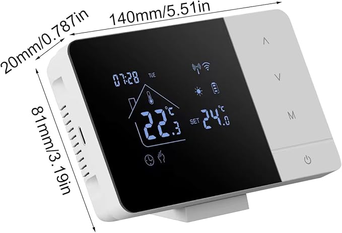 Smart WiFi Thermostat - Heat & Cool Temperature Controller With Touchscreen | APP & Voice Control Thermostatt For Home Automation | Digital Programmable Thermostat For House RV Hotel | Energy Saving C