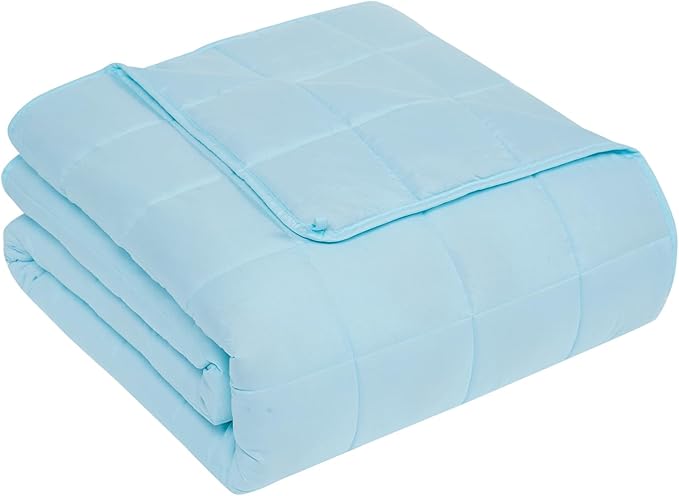 CuteKing Weighted Blanket for Adults: Weighted Blanket with Premium Glass Beads - Breathable Heavy Blanket for Comfort Sleep - Thick Blanket for Adult All Season (20lbs, 80"x87", Light Blue)