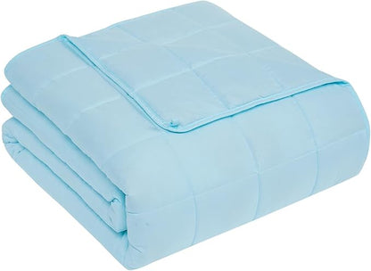 CuteKing Weighted Blanket for Adults: Weighted Blanket with Premium Glass Beads - Breathable Heavy Blanket for Comfort Sleep - Thick Blanket for Adult All Season (20lbs, 80"x87", Light Blue)
