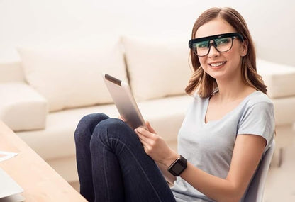 Pegasi 2 - Smart Light Therapy Glasses, Improve Your Sleep in 7 Days, Feather-Light, Research-Backed Blue-Green Light, Boost Energy, Beat Jet Lag (Black)