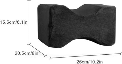 Memory Foam Wedge Contour Knee Pillow for Side Sleepers, Leg Pillows for Spine Alignment, Back Pain, Pregnancy Support - Pain Relief for Sciatica, Hip, Joint, Surgery (Black)