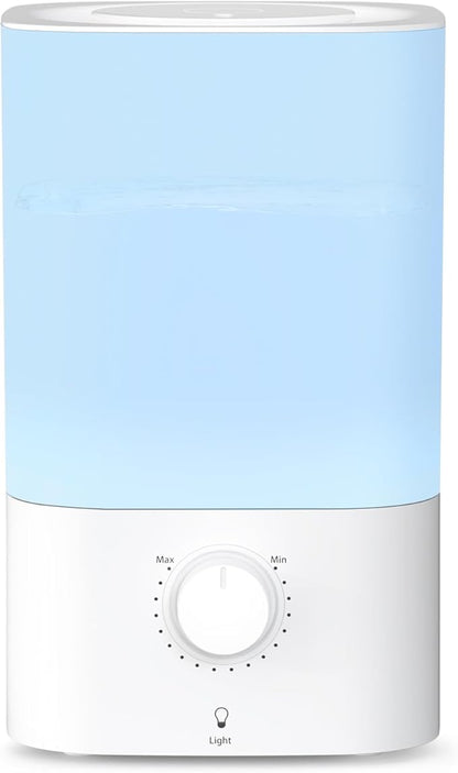 ZAFRO 3.2L Cool Mist Humidifier for Bedroom, 360° Adjustable Nozzle & 7 Color LED Night Light, Top Fill Design & Multiple Mist Levels, 24 dB Quiet Ultrasonic Comfort Humidifiers, White