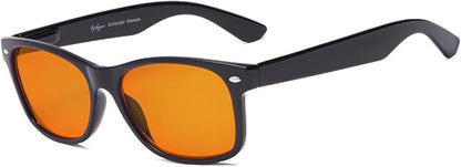 Eyekepper Blue Blocking Amber Glasses for Sleep-Nighttime Eyewear-Special Orange Tinted Glasses for Women Men