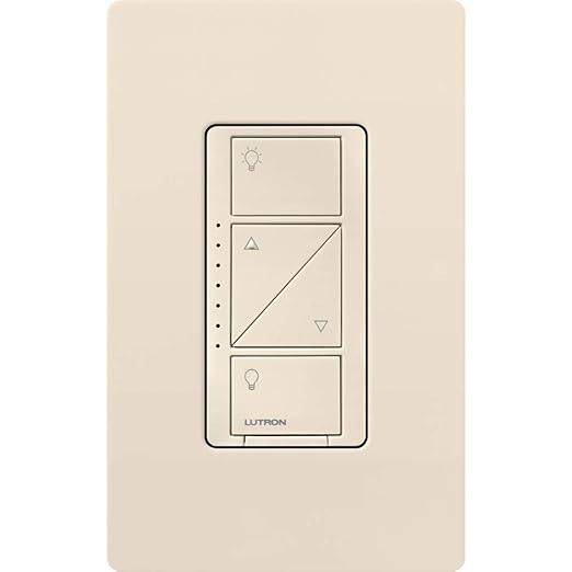 Lutron Caseta Original Smart Dimmer Switch (Lutron Smart Hub Required), for LED Lights, 150 Watt, Single-Pole/3-Way, No Neutral Required, PD-6WCL-LA, Light Almond, 5 Pack