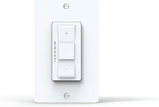 Craftmade Smart WiFi On/Off Dimmer Switch Wall Control - Voice Activation Compatible with Alexa, Google Assistant, Samsung Things, and iOS or Android App, White