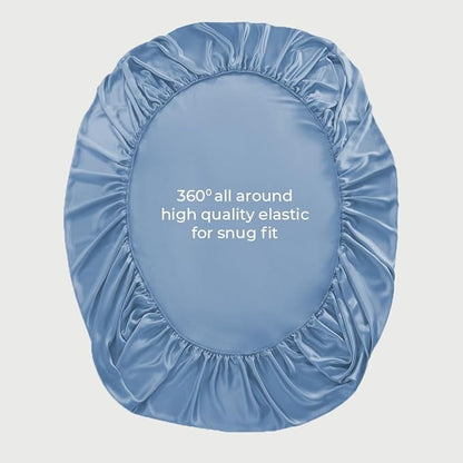 LINENWALAS Fitted Sheet Only Viscose Derived from Bamboo, Bottom Sheet for King Size Bed – 16” Deep Pocket, All Around Snug Fit – Cooling, Breathable, Soft, Hypoallergenic (Bahamas Blue, King)