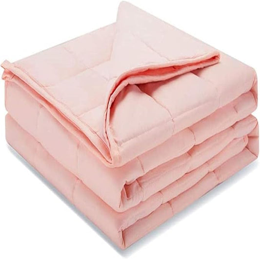 Weighted Idea Weighted Blankets for Adults (Coral Pink,60"x80",20lbs) Breathable Cooling Blanket Queen Size with Premium Glass Beads Heavy Soft Throw Blanket for All-Season