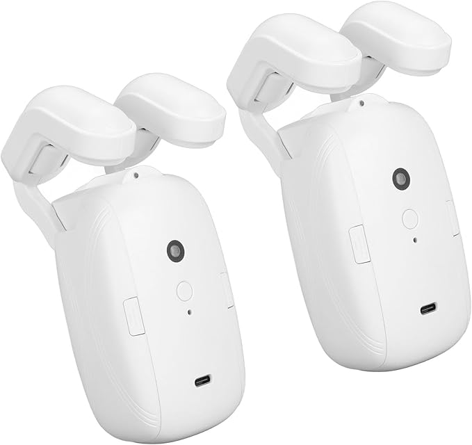 2 Pcs Smart Automatic Curtain Opener, Bluetooth Remote Control Smart Curtain with Timer & APP, Voice Control, Roman Rod Track, Silent Electric Curtain Opener for Bedroom, Office